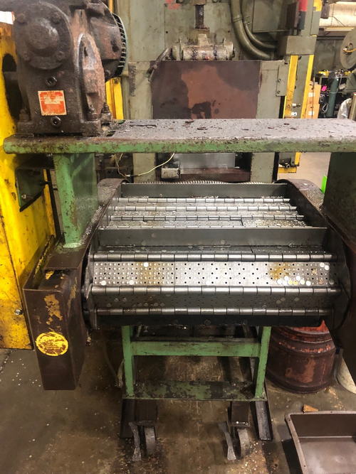 18 x 12' WARDCRAFT Scrap Conveyor, 5' Base Leg, 48 Rise, 16 Discharge