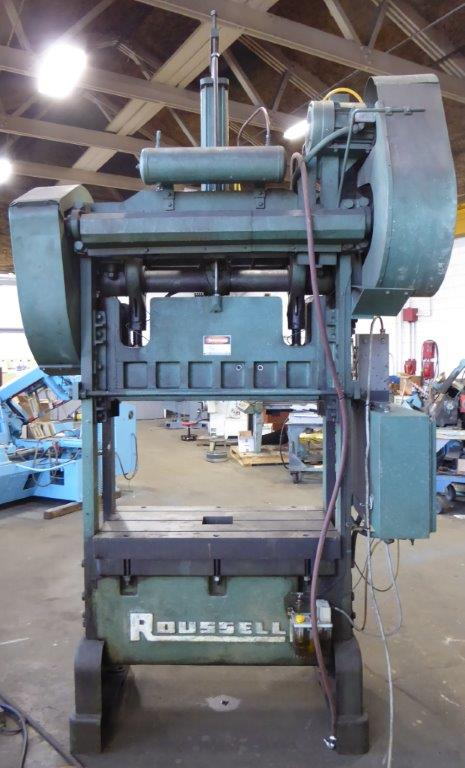 60 Ton ROUSSELLE SSDC Press, 4 Str, 26 SH, 3 Adj, 22 x 44 Bed, 50 SPM, 5 HP