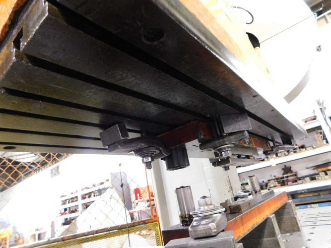 60 Ton ROUSSELLE OBI Press, 4 Str, 13-1/2 SH, 3 Adj, 18 x 60 Bed, 50 SPM