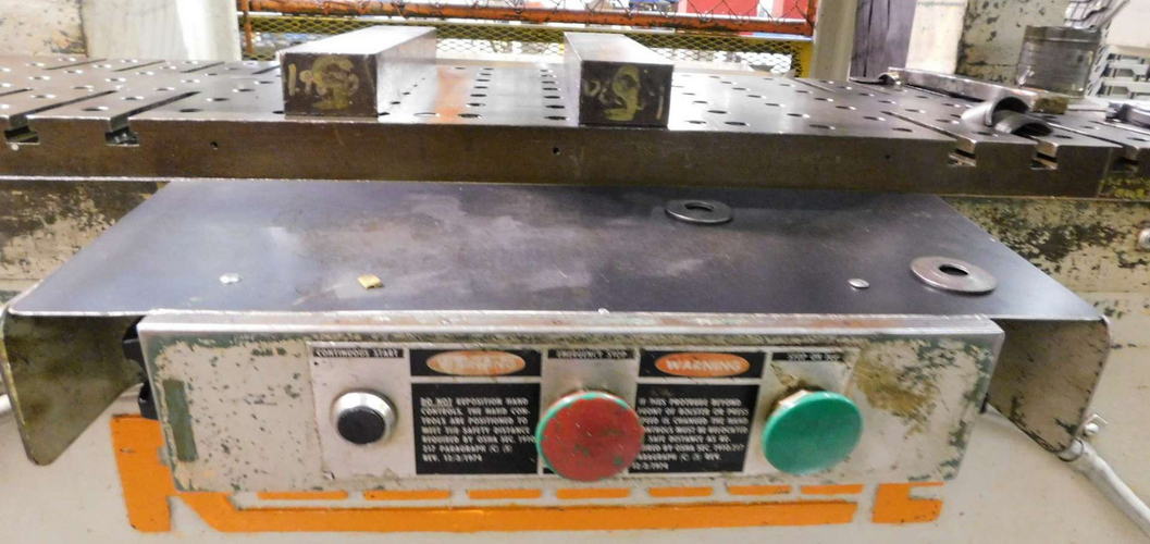 60 Ton ROUSSELLE OBI Press, 4 Str, 13-1/2 SH, 3 Adj, 18 x 60 Bed, 50 SPM