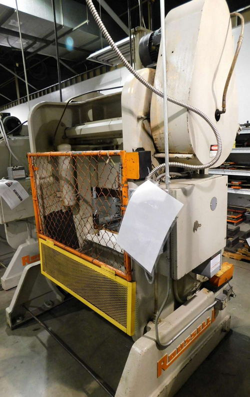 60 Ton ROUSSELLE OBI Press, 4 Str, 13-1/2 SH, 3 Adj, 18 x 60 Bed, 50 SPM