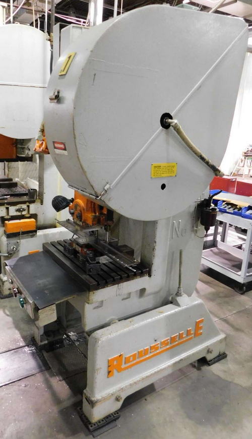 40 Ton ROUSSELLE OBI Press, 3 Str, 12 SH, 3-1/2 Adj, 16 x 26 Bed, 105 SPM