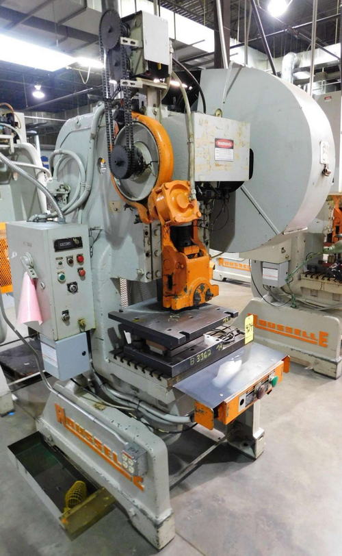 40 Ton ROUSSELLE OBI Press, 3 Str, 12 SH, 3-1/2 Adj, 16 x 26 Bed, 105 SPM