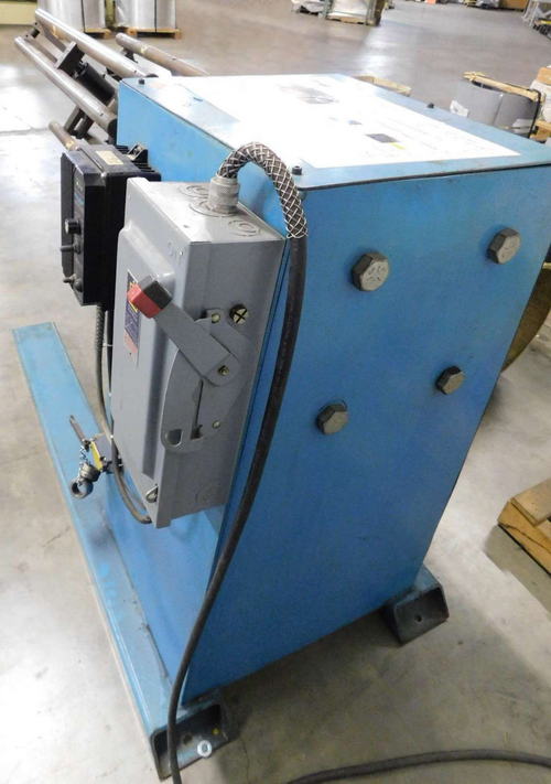 4,000 Lb DURANT Motorized Uncoiler, 15 to 20 ID, 64 OD, 32 Width, Loop Ctr