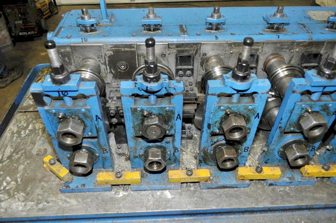 10-Stand TISHKEN Roll Former, 1-1/2 Spdl, 8 RS, 8 Horiz, 1 Vert Adj, 5 HP