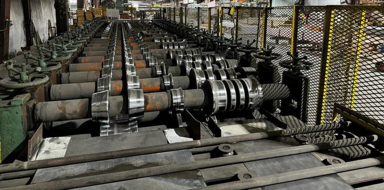 ASC Roll Forming Line, Tooled for Shadow Wall Panel and Accent 11 Soffit Panel