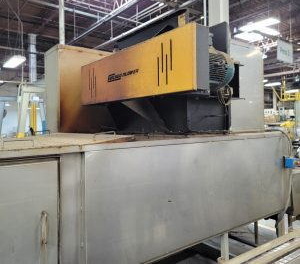 36 W x 2-1/2 H JENFAB Belt Washer, Wash/2x Rinse/Phos/Rinse/Seal/Hot B/O, Gas