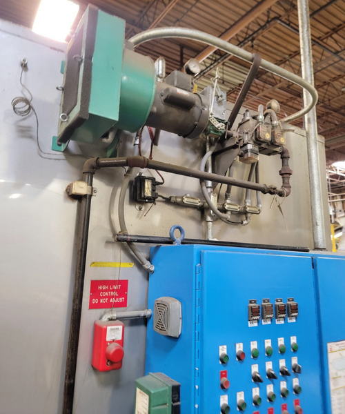 36 W x 2-1/2 H JENFAB Belt Washer, Wash/2x Rinse/Phos/Rinse/Seal/Hot B/O, Gas