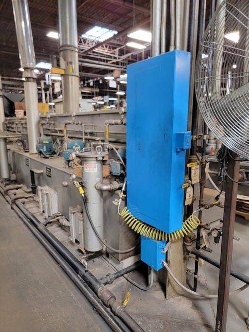 36 W x 2-1/2 H JENFAB Belt Washer, Wash/2x Rinse/Phos/Rinse/Seal/Hot B/O, Gas