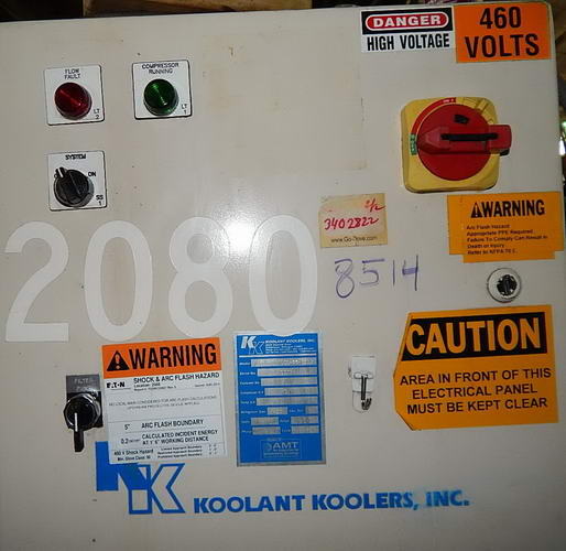 2 Ton KOOLANT KOOLERS Chiller, For Soluble Oil, Cleanable Heat Exchanger, R-22