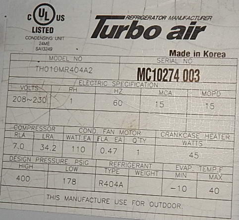 8' x 10' x 8' High CARROLL COOLERS INC Quick Ship Cooler, 34 x 78 Door Opening