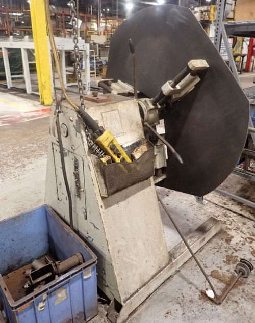 4,000 Lb PA INDUSTRIES Motorized Uncoiler, 11 to 24 ID, 64 OD, 12 Width