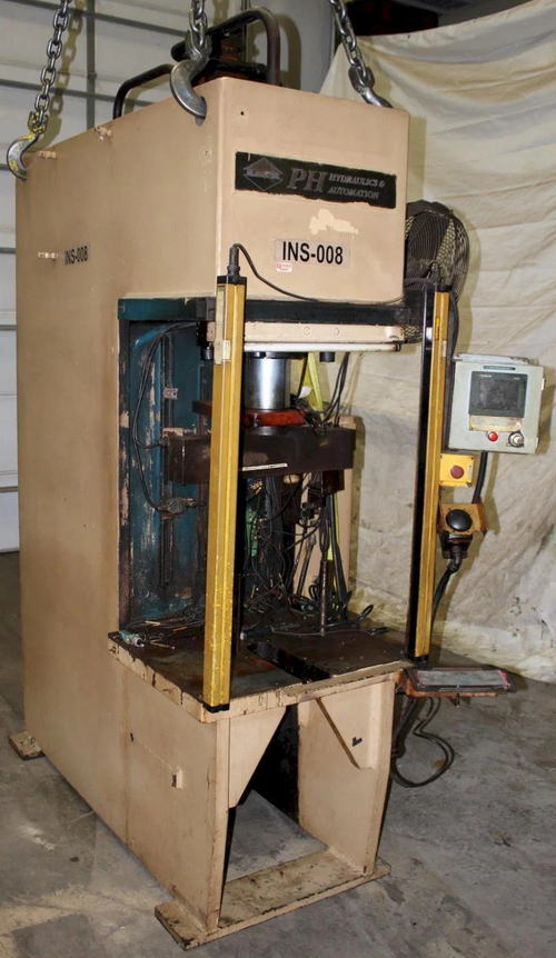 50 Ton PH Hydraulic Press, 24 Str, 30 Dylt, 30 x 27 Bed, 20 HP