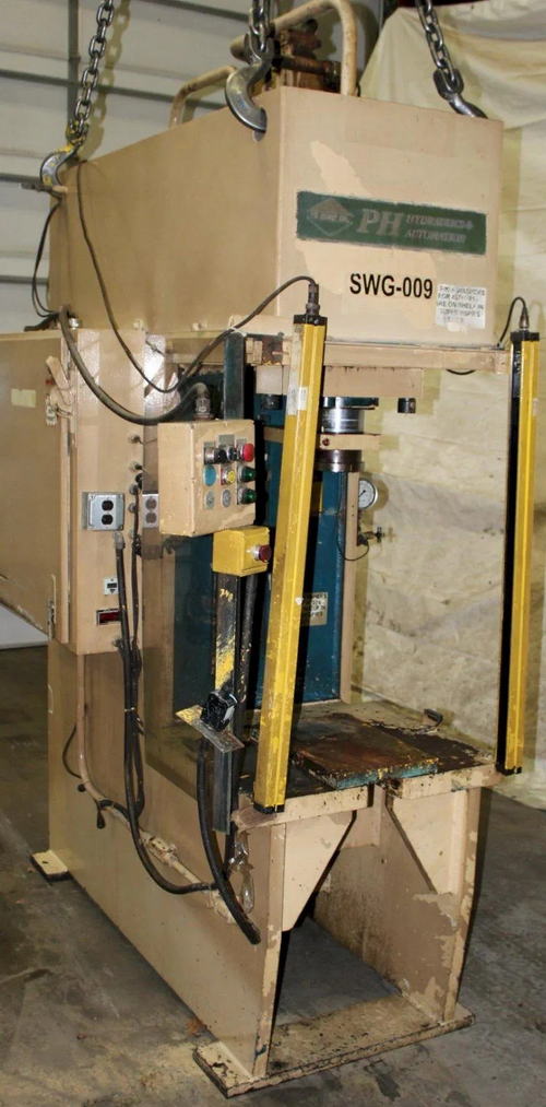 50 Ton PH Hydraulic Press, 24 Str, 30 Dylt, 30 x 27 Bed, 20 HP